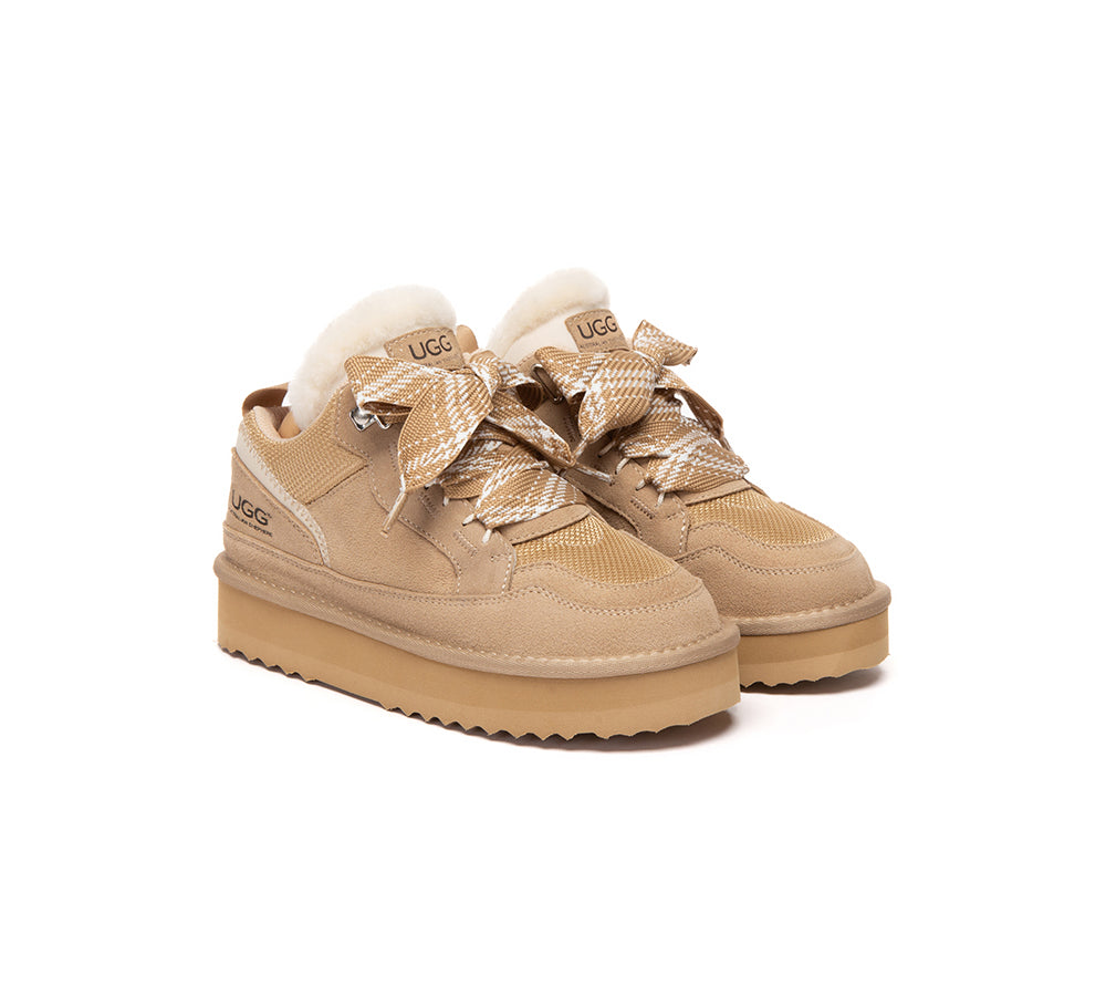 AUSTRALIAN SHEPHERD® Kids UGG Boots Sheepskin Wool Lace Up Platform Sneakers Parkyr UGG AUSTRALIAN SHEPHERD