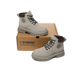 EVERAU® UGG Boots Women Leather Sheepskin Wool Lace Up Chunky Aubrey