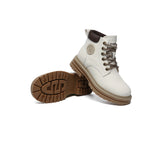 EVERAU® UGG Boots Women Leather Sheepskin Wool Lace Up Chunky Aubrey