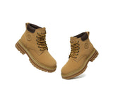 EVERAU® UGG Boots Women Leather Sheepskin Wool Lace Up Chunky Aubrey