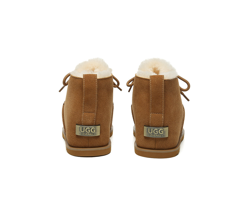 UGG EVERAU® UGG Boots Women Sheepskin Wool Ankle Lace-Up Euro Loaf Paxton