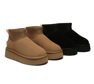 UGG EVERAU® UGG Boots Women Sheepskin Wool Stretchy Ankle Mini Platform Ethel
