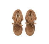 AUSTRALIAN SHEPHERD® UGG Boots Women Sheepskin Wool Lace Up Chunky Platform Bumpy