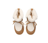 AUSTRALIAN SHEPHERD® UGG Boots Women Sheepskin Wool Lace Up Chunky Platform Bumpy