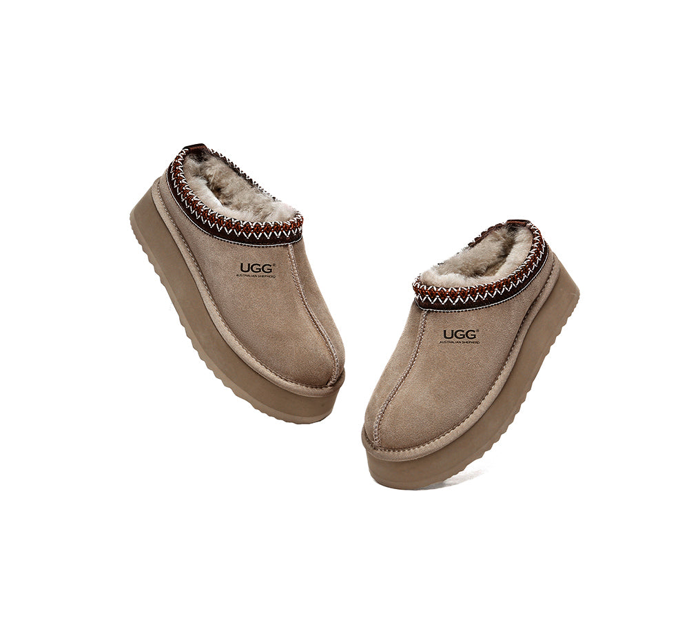 AUSTRALIAN SHEPHERD® UGG Slippers Sheepskin Wool Ankle Platform Tazzy Ventus - UGG EXPRESS