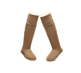 EVERAU® UGG Boots Double Faced Sheepskin Wool Tall Button Jenner EVERAU