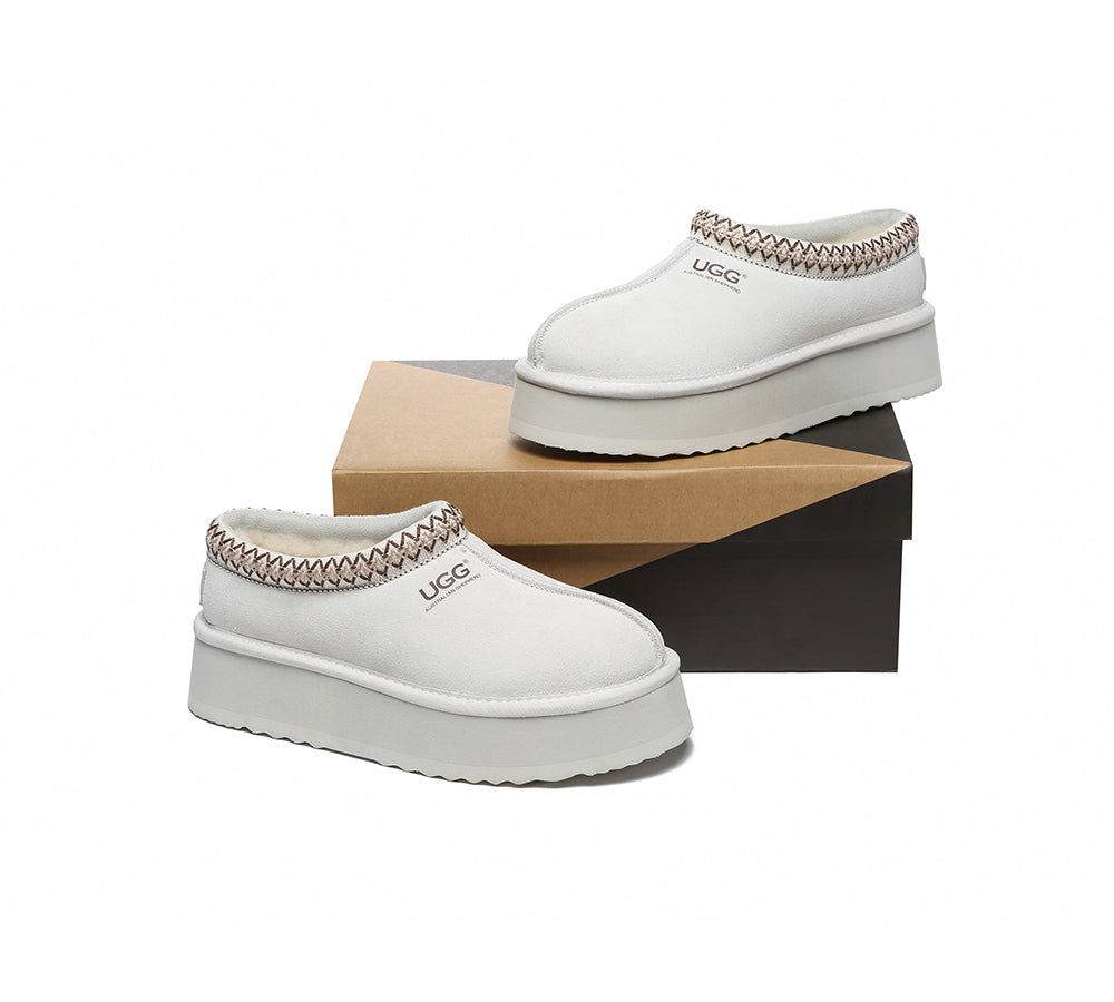 AUSTRALIAN SHEPHERD® UGG Slippers Sheepskin Wool Ankle Platform Tazzy Hippie - UGG EXPRESS