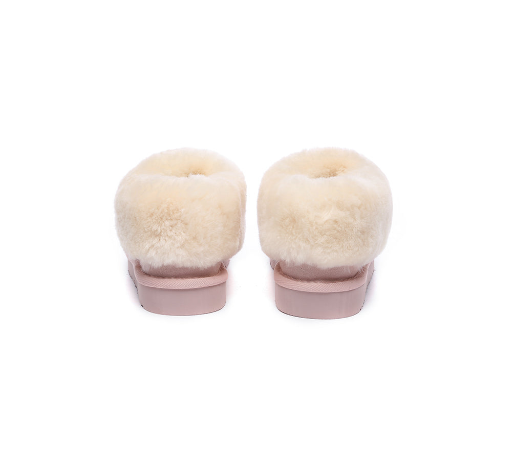 EVERAU® UGG Slippers Sheepskin Wool Suede Ankle Homey - UGG EXPRESS