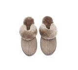 EVERAU® UGG Slippers Sheepskin Wool Suede Scuff Muffin - UGG EXPRESS