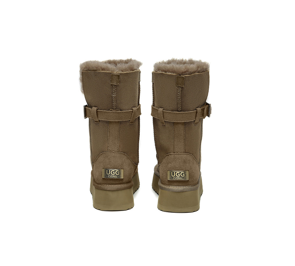 UGG EVERAU®  UGG Boots Women Sheepskin Wool Platform Short Valerie