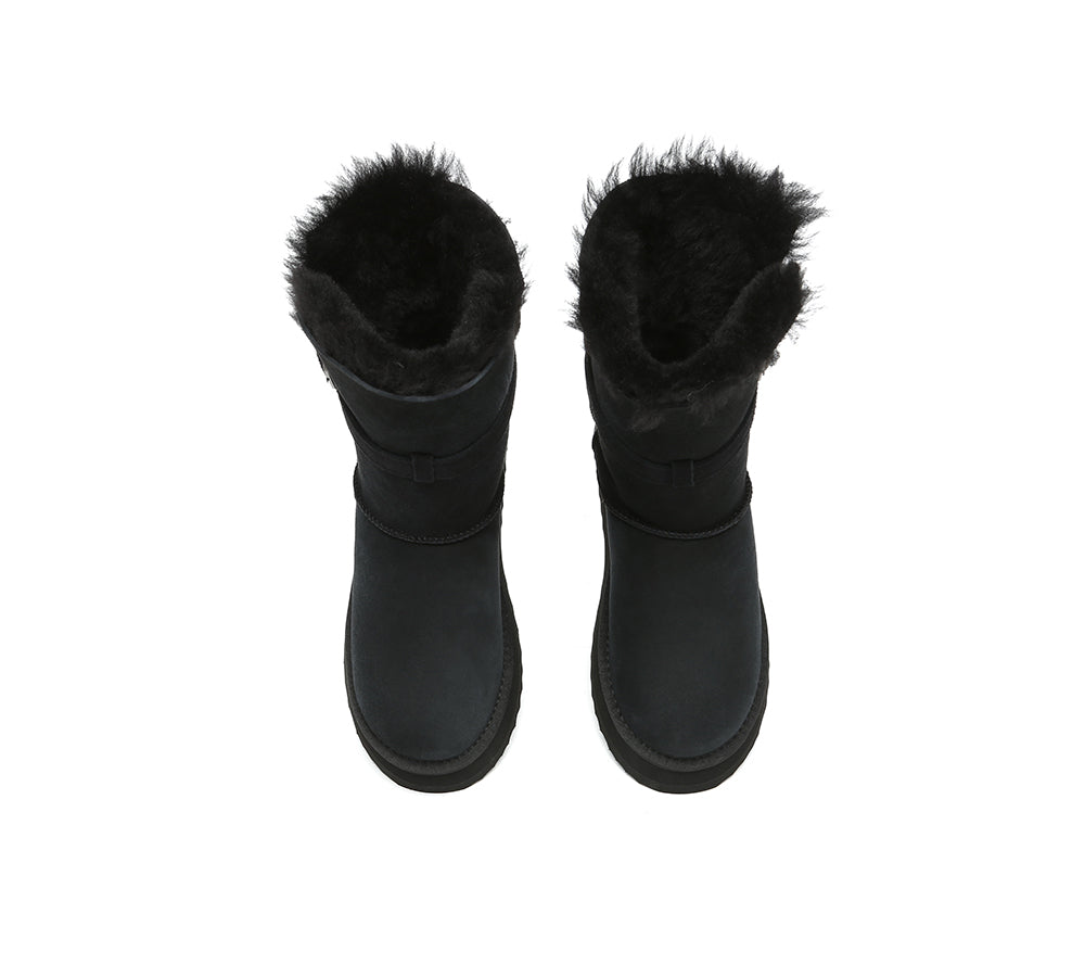 UGG EVERAU®  UGG Boots Women Sheepskin Wool Platform Short Valerie