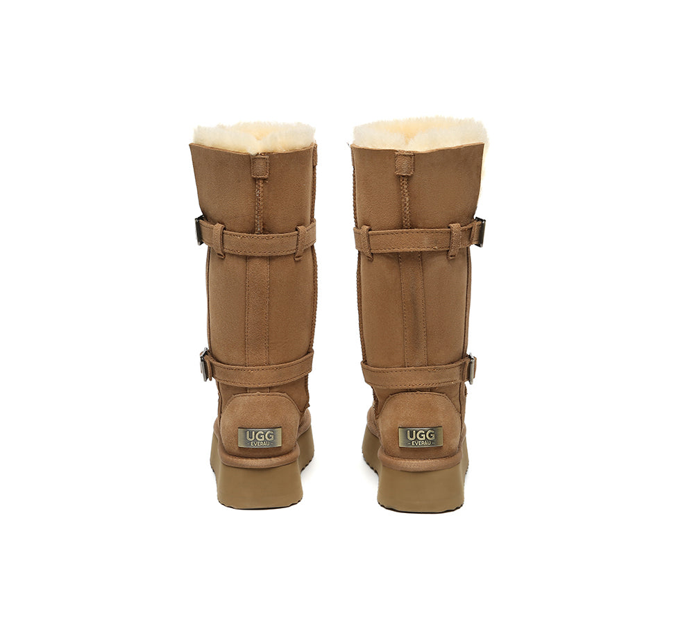 UGG EVERAU® UGG Boots Women Sheepskin Wool Knee High Platform Tall Valerie