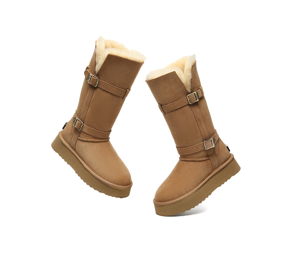 UGG EVERAU® UGG Boots Women Sheepskin Wool Knee High Platform Tall Valerie
