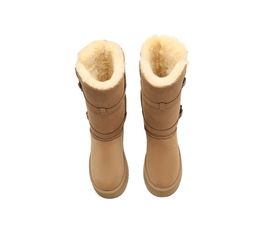 UGG EVERAU® UGG Boots Women Sheepskin Wool Knee High Platform Tall Valerie