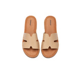 EVERAU® Women Leather Woven Flat Slides Clovey EVERAU