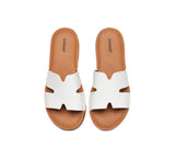 EVERAU® Women Leather Woven Flat Slides Clovey EVERAU