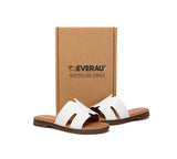 EVERAU® Women Leather Woven Flat Slides Clovey EVERAU