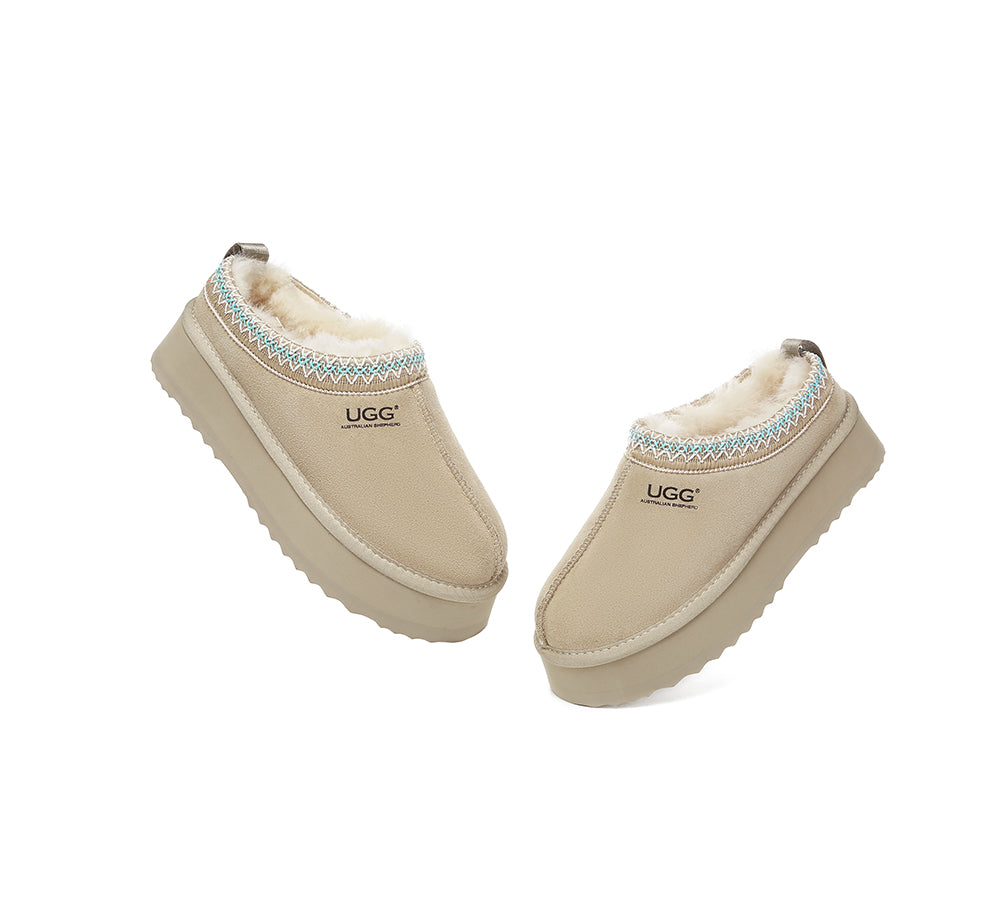 AUSTRALIAN SHEPHERD® UGG Slippers Sheepskin Wool Ankle Platform Tazzy Ventus