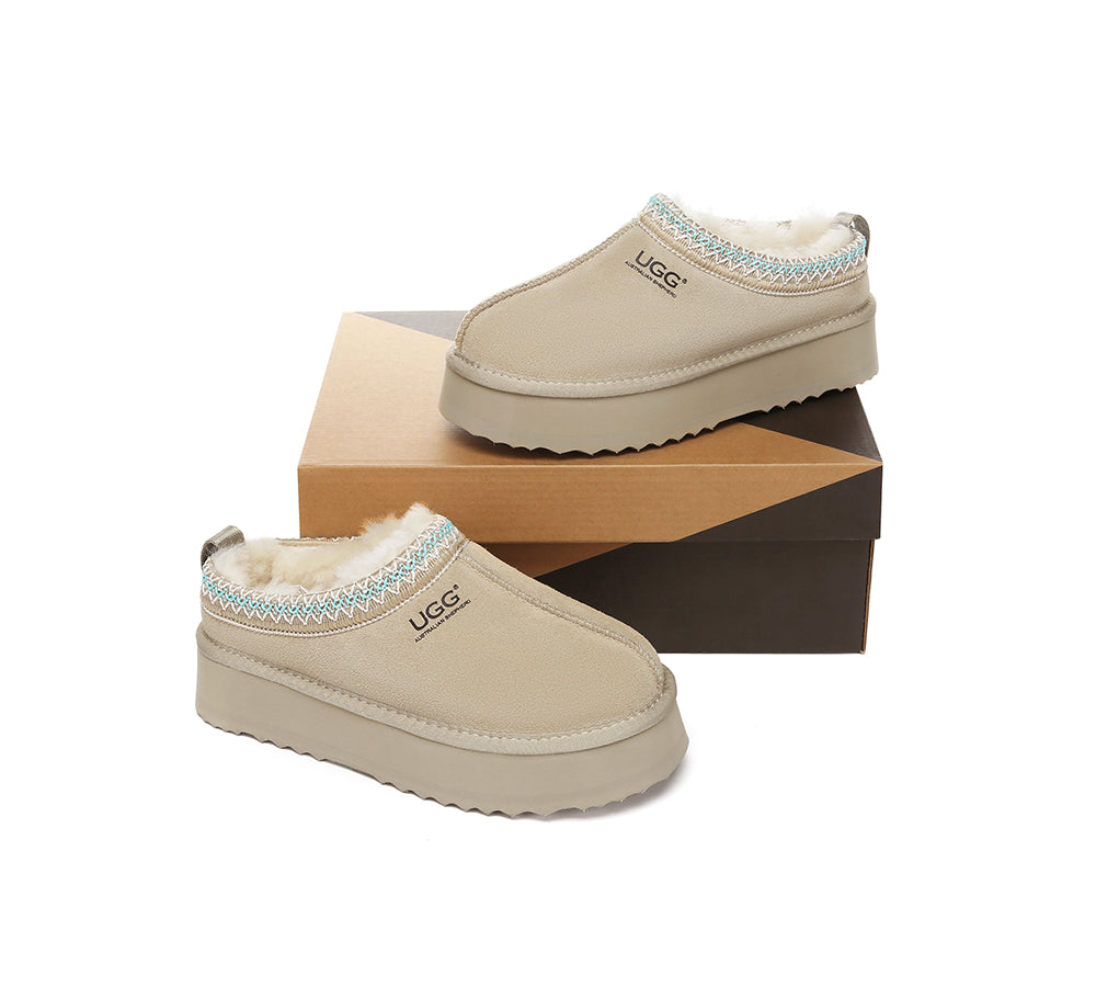 AUSTRALIAN SHEPHERD® UGG Slippers Sheepskin Wool Ankle Platform Tazzy Ventus