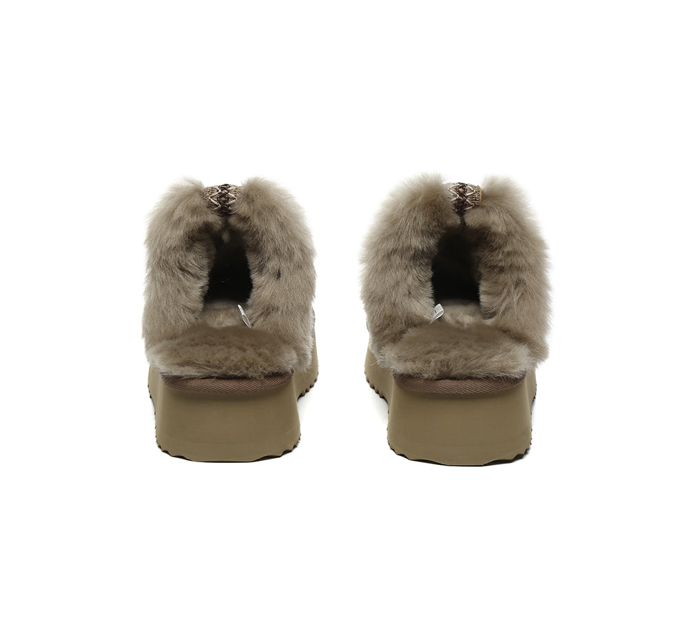 AUSTRALIAN SHEPHERD® UGG Slippers Women Sheepskin Wool Platform Sammy