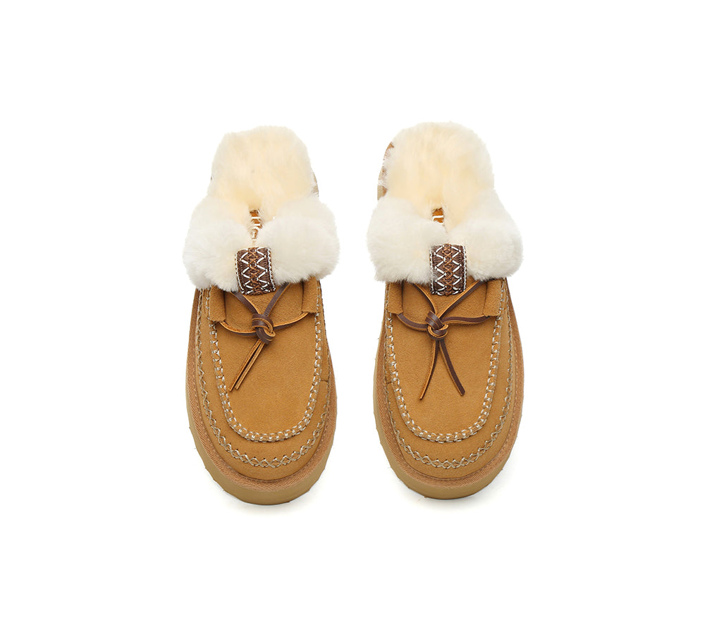 AUSTRALIAN SHEPHERD® UGG Slippers Women Sheepskin Wool Platform Sammy