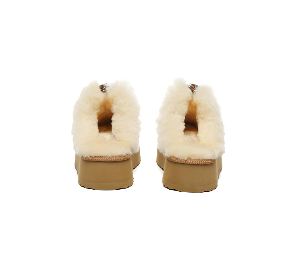 AUSTRALIAN SHEPHERD® UGG Slippers Women Sheepskin Wool Platform Sammy