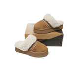 AUSTRALIAN SHEPHERD® UGG Slippers Sheepskin Wool Knitted Platform Isle