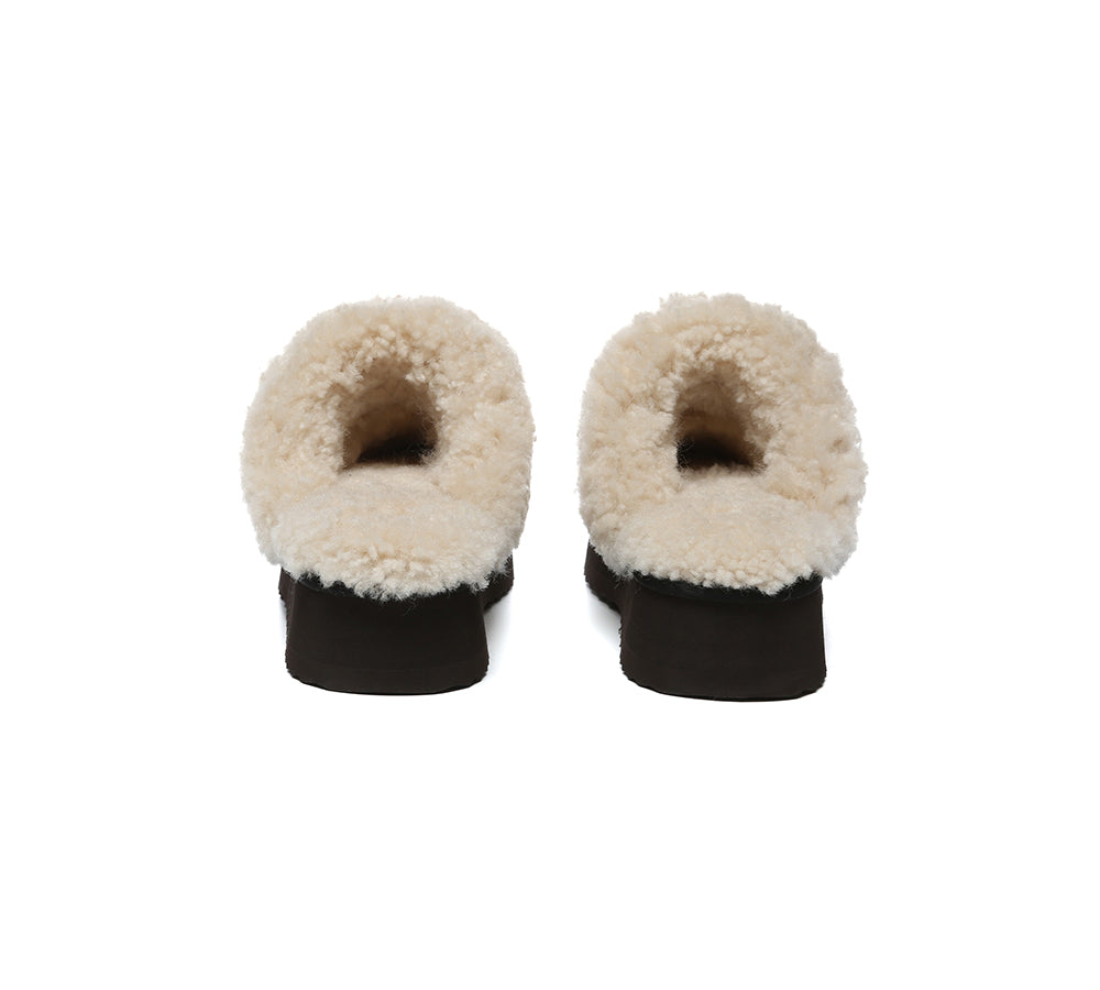 AUSTRALIAN SHEPHERD® UGG Slippers Sheepskin Wool Knitted Platform Isle