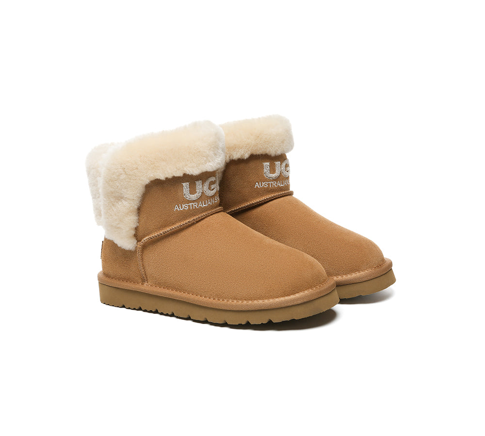 AUSTRALIAN SHEPHERD® UGG Boots Sheepskin Wool Shearling Lined Ankle Mini Oatha