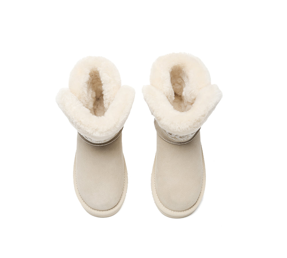 AUSTRALIAN SHEPHERD® UGG Boots Sheepskin Wool Shearling Lined Ankle Mini Oatha