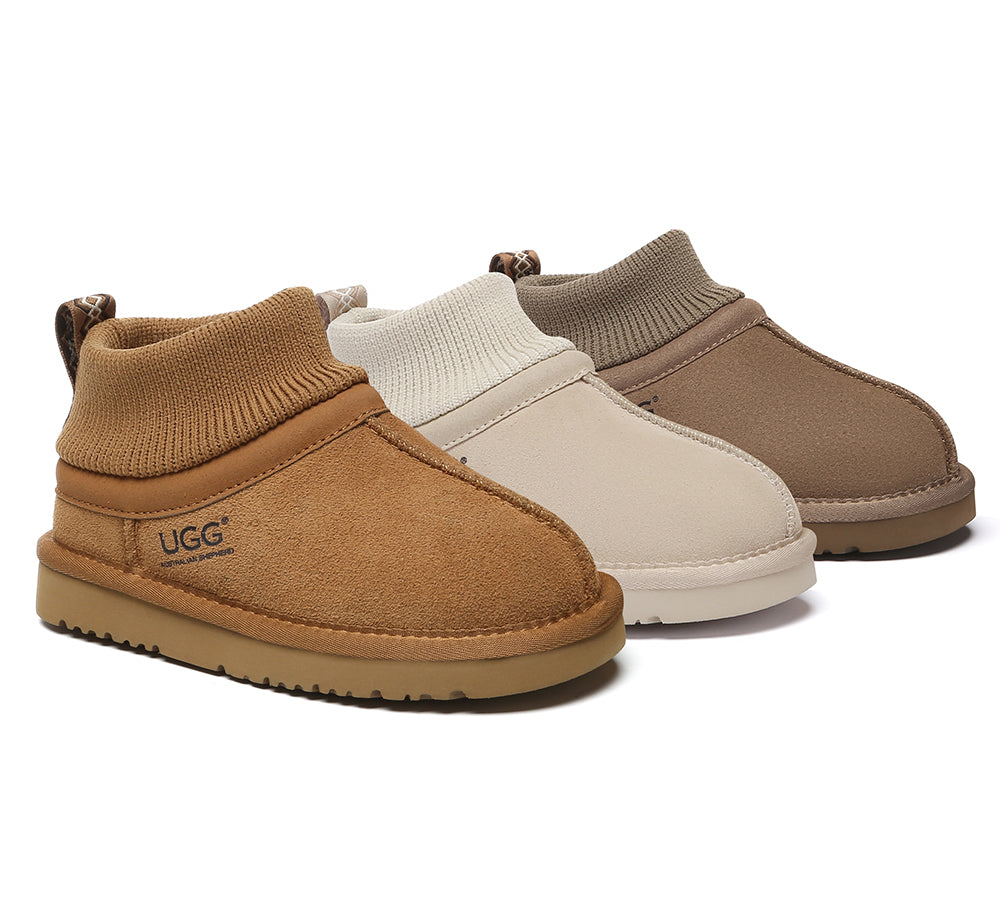 AUSTRALIAN SHEPHERD® UGG Slippers Kids Sheepskin Wool Stretchy Ankle Margaret UGG AUSTRALIAN SHEPHERD