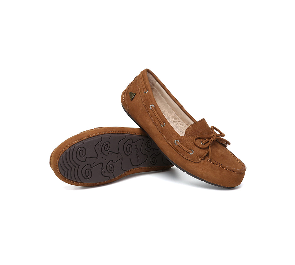 EVERAU® Women Leather Moccasin Loafers Classic Monty EVERAU
