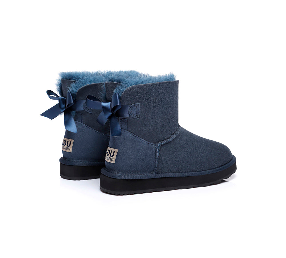 Urban UGG® UGG Boots Women Double faced Sheepskin Wool Mini Back Bow - UGG EXPRESS
