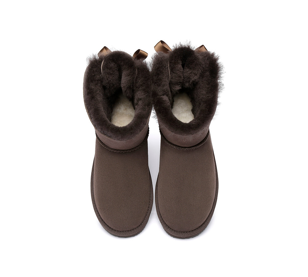 Urban UGG® UGG Boots Women Double faced Sheepskin Wool Mini Back Bow - UGG EXPRESS
