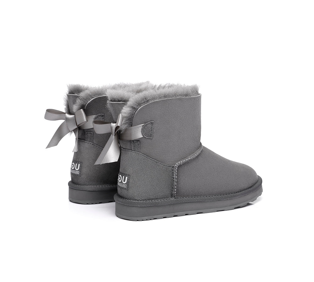 Urban UGG® UGG Boots Women Double faced Sheepskin Wool Mini Back Bow - UGG EXPRESS