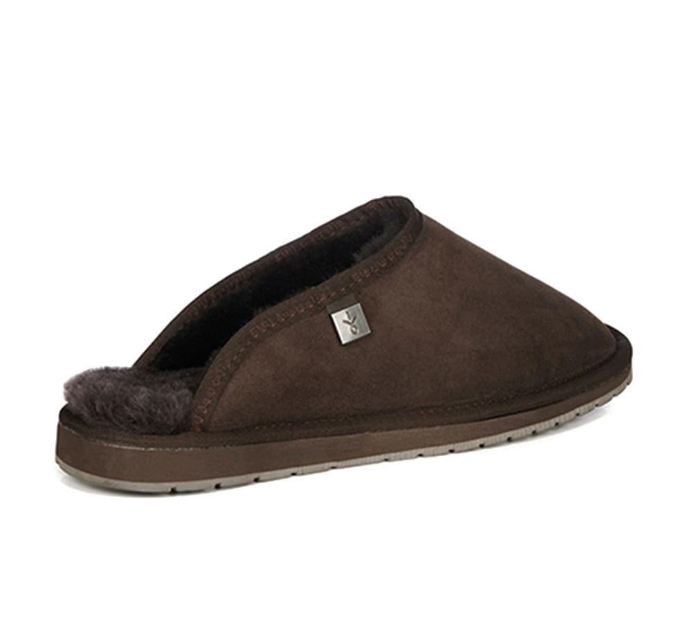 EMU® UGG Slippers Men Australian Made Sheepskin Wool Scuff Platinum Esperence EMU