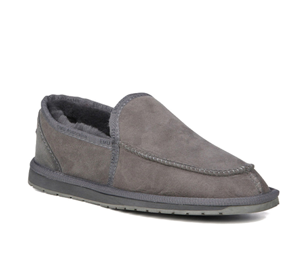 EMU® UGG Slippers Men Australian Made Sheepskin Wool Platinum Hume EMU