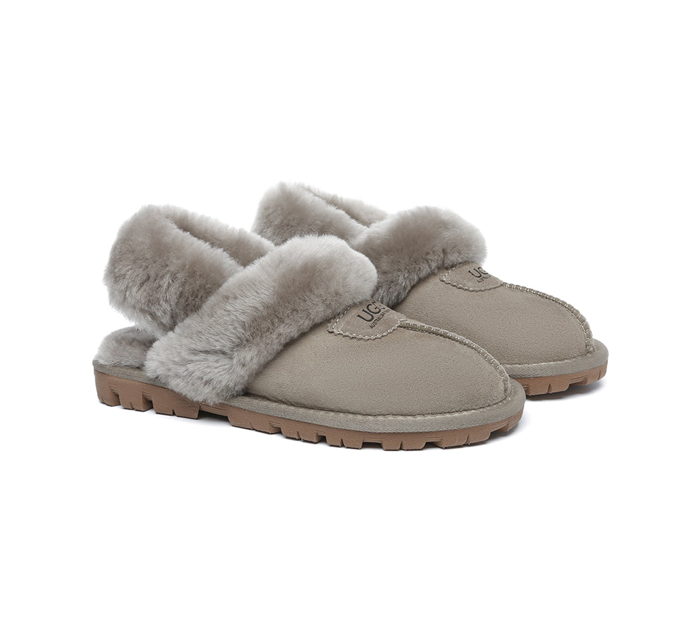 AUSTRALIAN SHEPHERD® 3-Way Style UGG Women Slippers Removable Wool Fluffy Strap Slingback Waffle UGG AUSTRALIAN SHEPHERD