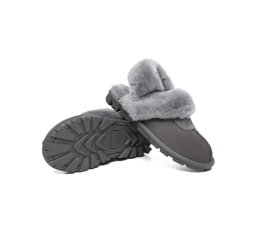 AUSTRALIAN SHEPHERD® 3-Way Style UGG Women Slippers Removable Wool Fluffy Strap Slingback Waffle UGG AUSTRALIAN SHEPHERD