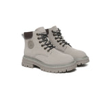 EVERAU® Women Leather Lace Up Chunky Boots Stephanie