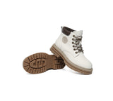 EVERAU® Women Leather Lace Up Chunky Boots Stephanie