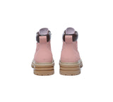 EVERAU® Women Leather Lace Up Chunky Boots Stephanie