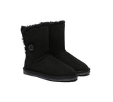 UGG EVERAU® UGG Boots Double Faced Sheepskin Wool Short Button - UGG EXPRESS