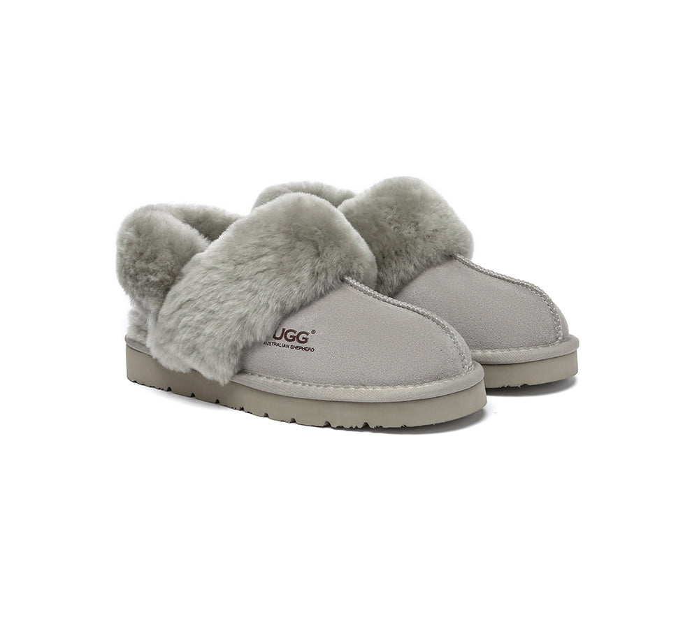 AUSTRALIAN SHEPHERD® UGG Slippers Women Removable Wool Strap Slingback Muffin Fluffy