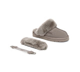 AUSTRALIAN SHEPHERD® UGG Slippers Women Removable Wool Strap Slingback Muffin Fluffy