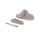 AUSTRALIAN SHEPHERD® UGG Slippers Women Removable Wool Strap Slingback Muffin Fluffy