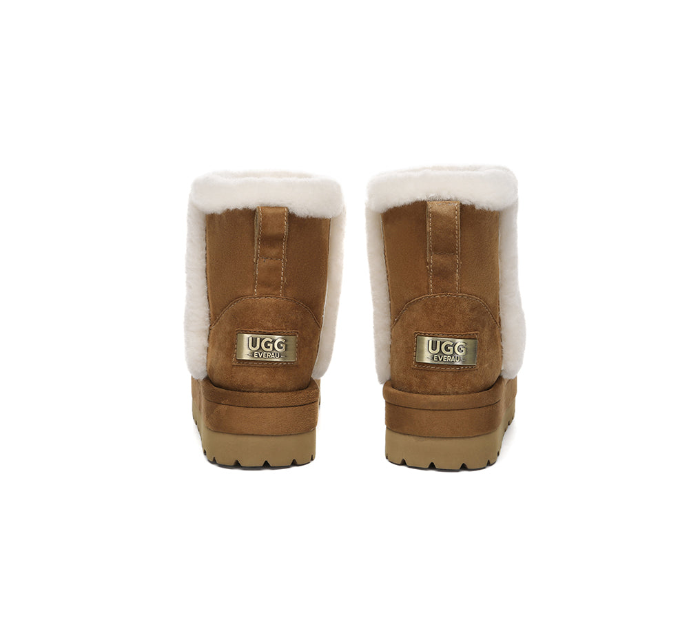 UGG EVERAU® UGG Boots Women Sheepskin Wool Shearling Lined Ankle Platform Udelia