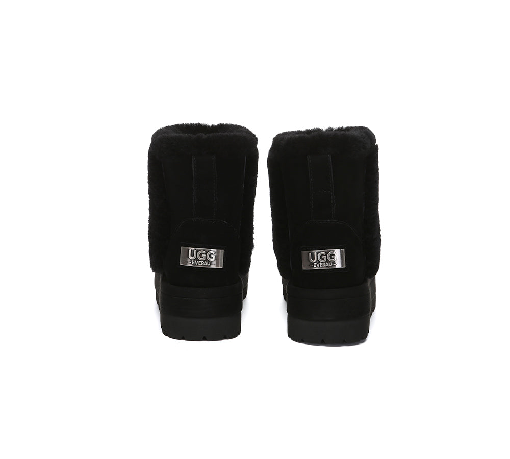UGG EVERAU® UGG Boots Women Sheepskin Wool Shearling Lined Ankle Platform Udelia