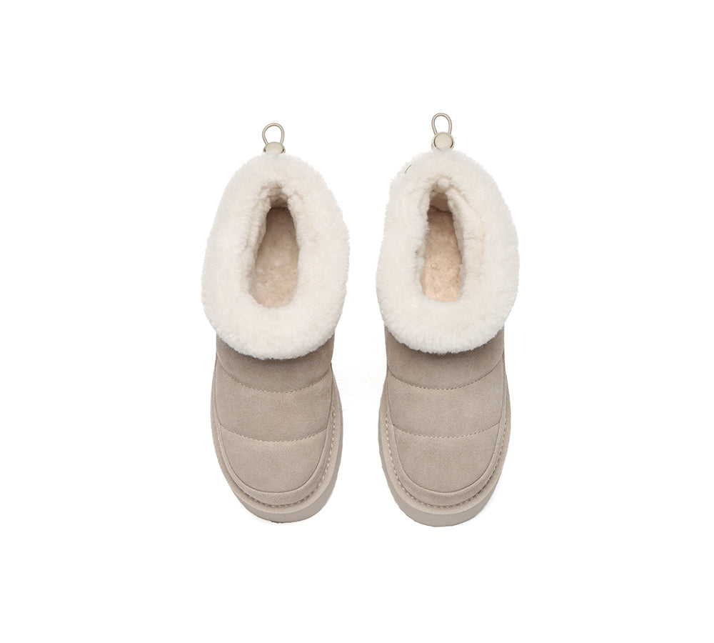 UGG EVERAU® UGG Boots Women Sheepskin Wool Drawstring Platform Payton