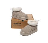 UGG EVERAU® UGG Boots Women Sheepskin Wool Drawstring Platform Payton